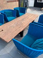 Stoere, robuuste tuintafel, Eikenhout, Vijf personen of meer, Industrieel, Rechthoekig
