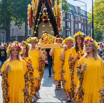 Carnaval? Bloemenkaftan geel met bloemenkrans beschikbaar voor biedingen