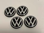 Volkswagen Naafdoppen 60mm - Nieuw Logo - Set van 4, Gebruikt, Achterklep, Ophalen of Verzenden, Volkswagen