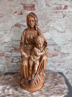 Antiek beeld Maria met Jezus  handgemaakt E Nijs, Antiek en Kunst, Antiek | Religie, Ophalen of Verzenden