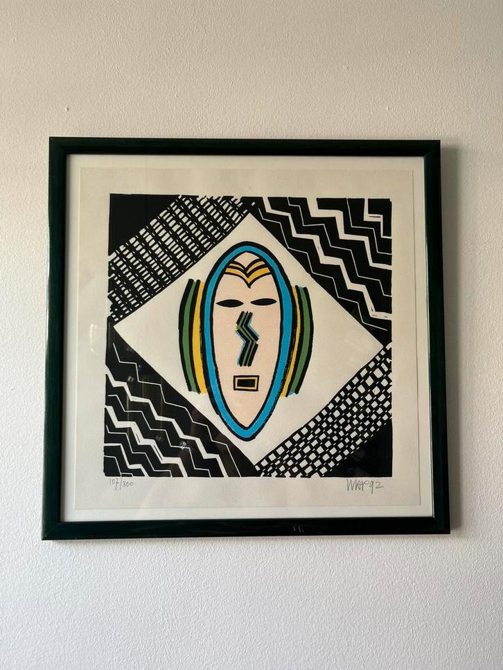 Hans Wap zeefdruk ingelijst 107/300, Antiek en Kunst, Kunst | Litho's en Zeefdrukken, Ophalen of Verzenden