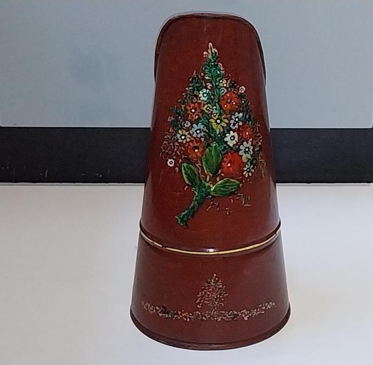 Oude geëmailleerde kolenkit handbeschilderd ( Hinderloopen), Antiek en Kunst, Antiek | Emaille, Ophalen of Verzenden