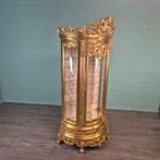 27153 Vitrine Barokstijl Massief Hout Goud 1,02 m, Met deur(en), Glas, Nieuw, Minder dan 100 cm