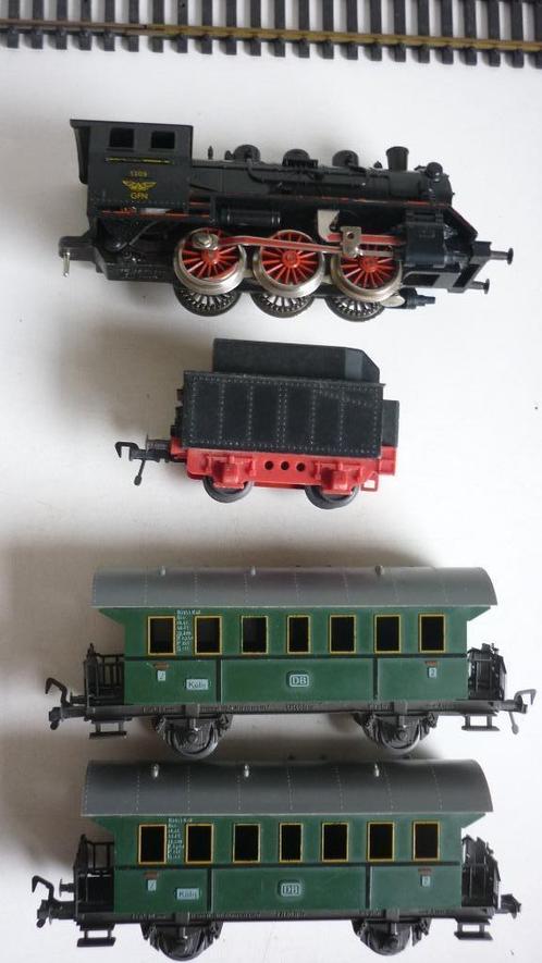 Fleischmann H0 1309 stoomlocomotief + 2 personenwagons, Hobby en Vrije tijd, Modeltreinen | H0, Gebruikt, Treinset, Gelijkstroom