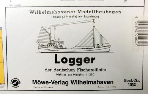 (83) Bouwplaat 2 loggers 1/250, Hobby en Vrije tijd, Modelbouw | Boten en Schepen, Zo goed als nieuw, 1:200 of kleiner, Overige merken