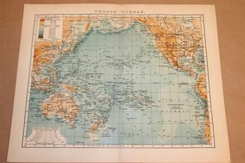 Antieke kaart - Stille Oceaan - Circa 1900 beschikbaar voor biedingen