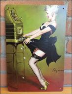 PIN UP Fifties Casino Girl Metalen Wandbord Gil Elvgren, Verzamelen, Retro, Huis en Inrichting, Verzenden