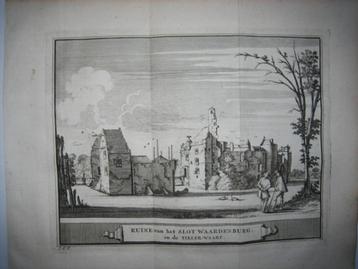 57/ Waardenburg het Slot in de Tielerwaard Kopergravure 1736 beschikbaar voor biedingen