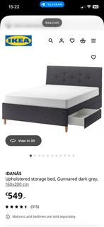 IDANAS Ikea bed met matras zo goed als nieuw, Ophalen, Tweepersoons, Zo goed als nieuw, Grijs