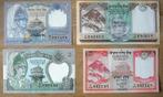 Nepal, 4 verschillende bankbiljetten (UNC), Verzenden, Zuidoost-Azië, Setje