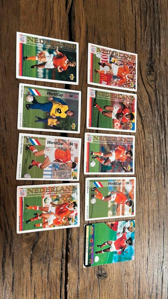 Upper Deck 1994 plaatjes oa. Basten, Bergkamp, Rijkaard, Verzamelen, Sportartikelen en Voetbal, Zo goed als nieuw, Poster, Plaatje of Sticker