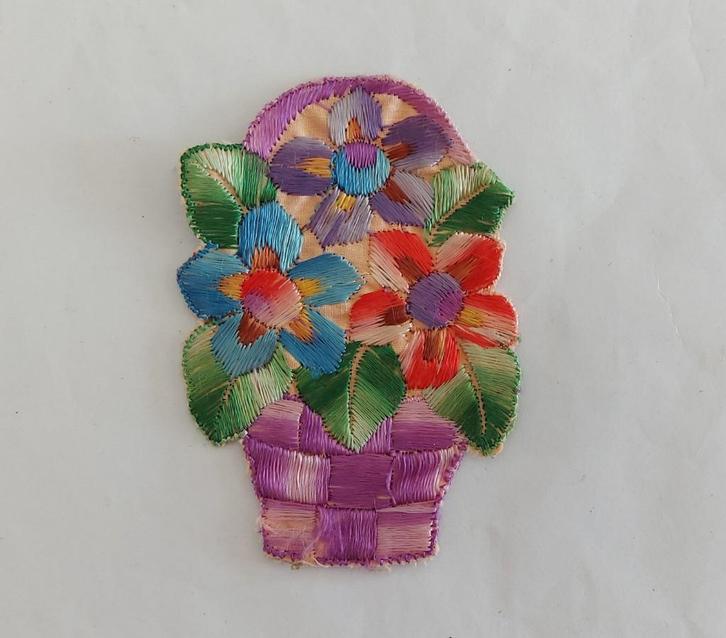 Antiek zijdjes Turmac bloemen, Antiek en Kunst, Curiosa en Brocante, Ophalen of Verzenden