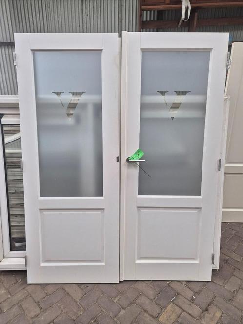 Set paneeldeuren dubbele deuren binnendeuren ( 299 ), Doe-het-zelf en Verbouw, Deuren en Horren, Gebruikt, Binnendeur, 200 tot 215 cm