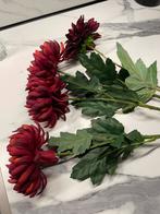 Kunstbloemen chrysanten (4) en dahlia (1) 62-67 cm, Ophalen of Verzenden, Gebruikt, Binnen