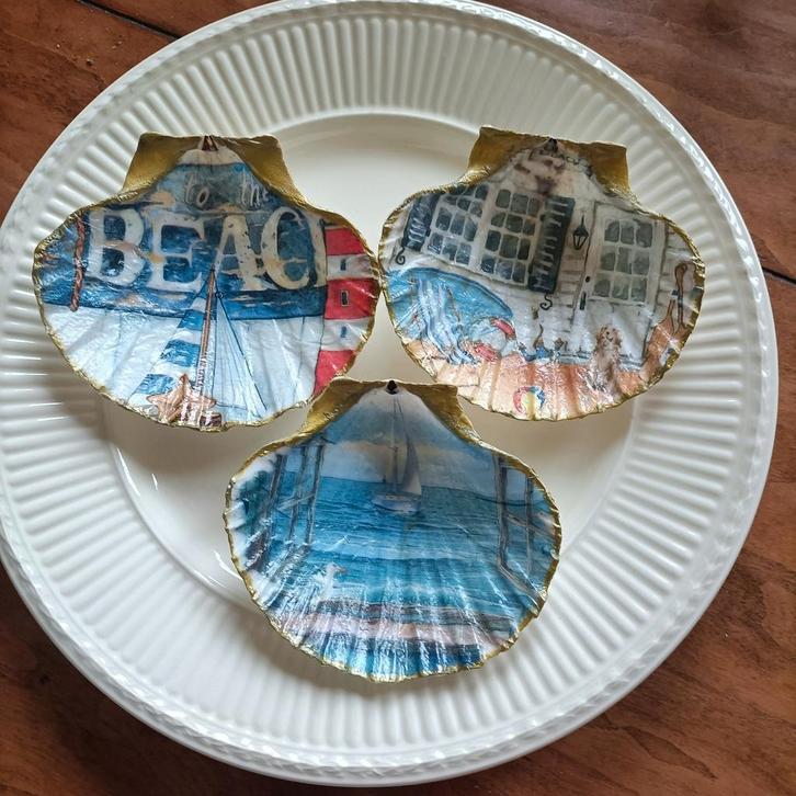 St. Jacobs Schelpen Sleutel/Sieradenbakje, Decoupage, Huis en Inrichting, Woonaccessoires | Schalen en Manden, Nieuw, Schaal, Overige vormen