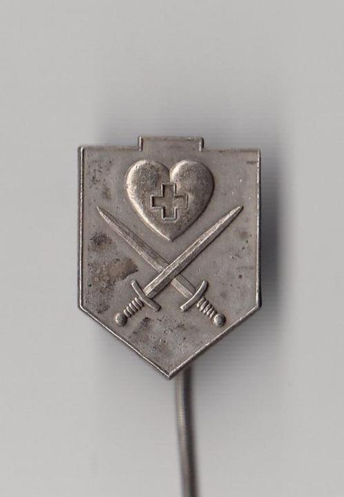 Hart met gekruiste Zwaarden speldje, Verzamelen, Militaria | Algemeen, Landmacht, Embleem of Badge, Nederland, Ophalen of Verzenden