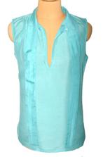 Max & Co 100% zijde topje, top, blauw/aqua, Mt. M, Maat 38/40 (M), Verzenden, Max & Co, Zo goed als nieuw
