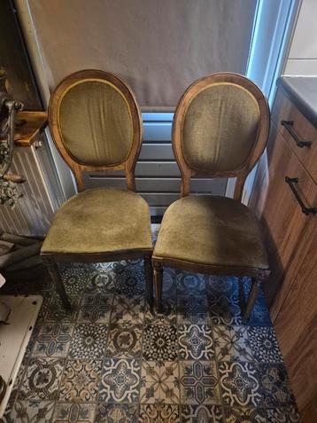 4 Barok Stoelen Olijfgroen - Klassiek beschikbaar voor biedingen