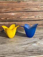Tulpenbloempot geel en blauw, Tuin en Terras, Bloempotten, Ophalen, Kunststof, Gebruikt, Binnen