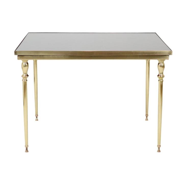 Vintage Messing Koperen Salontafel Maison Jansen Design 70cm, Antiek en Kunst, Curiosa en Brocante, Ophalen