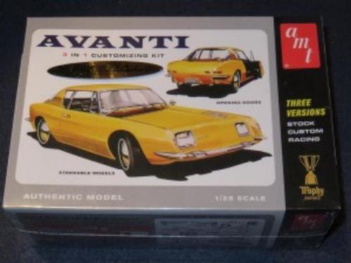 Bouwdoos 1963 Studebaker Avanti 3n1 AMT, Hobby en Vrije tijd, Modelbouw | Auto's en Voertuigen, Nieuw, Auto, Groter dan 1:32, Overige merken