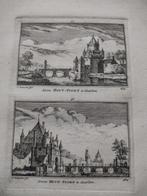 057/058 Haarlem Kleine en Grote Houtpoort Kopergravure dl 3, Antiek en Kunst, Ophalen of Verzenden