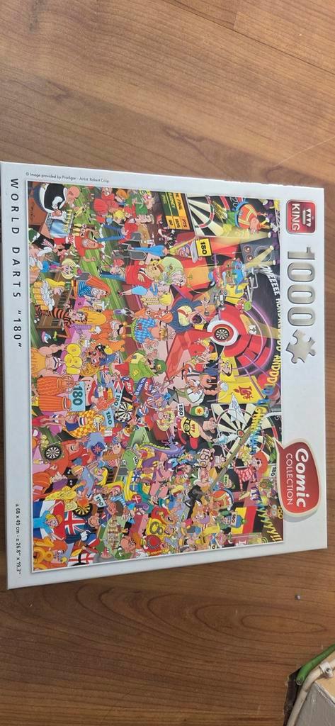 King Comic Collection World Darts 180 Legpuzzel 1000 stukjes, Hobby en Vrije tijd, Denksport en Puzzels, Zo goed als nieuw, Legpuzzel