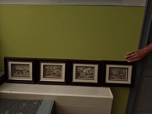 houten kaders 4 seizoenen, Antiek en Kunst, Kunst | Schilderijen | Klassiek, Ophalen of Verzenden