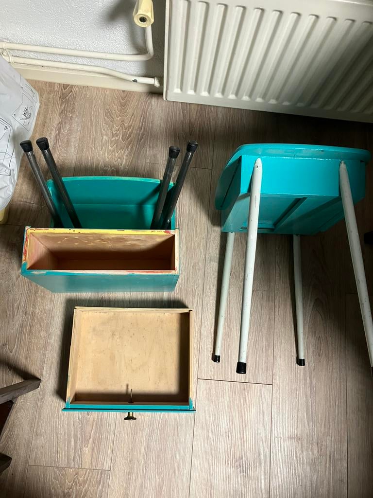 2 gave retro (nacht) kastjes of bijzet tafeltjesDIY project, Ophalen, Gebruikt