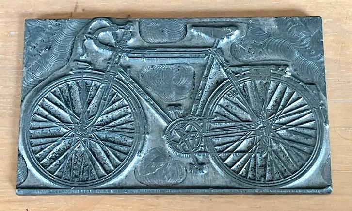 Peugeot Record du Monde Sportfiets - Cliché Cliche zink 1969, Verzamelen, Overige Verzamelen, Zo goed als nieuw, Ophalen of Verzenden