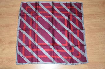 Nieuw zijden sjaaltje zilver rood paars gestreept sjaal beschikbaar voor biedingen