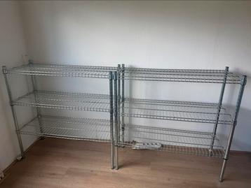 Stevige rvs stellingkasten in hoogte verstelbaar 2 stuks beschikbaar voor biedingen