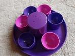Eierdopset, echt retro, in paars en roze, plastic,, Ophalen of Verzenden, Overige typen
