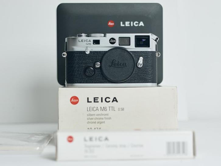 Leica M6 TTL 0.58 silver chrome, Audio, Tv en Foto, Fotocamera's Analoog, Zo goed als nieuw, Compact, Leica, Ophalen of Verzenden