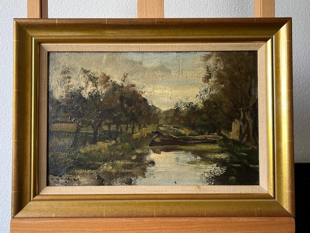 WGF Jansen, bomen aan een vaart, Antiek en Kunst, Ophalen