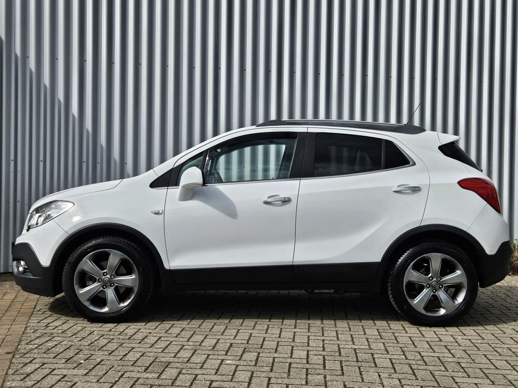 Opel Mokka 1.4 T Cosmo 4x4 /Dealer Onderhouden/Cruise!, Auto's, Euro 5, Gebruikt, Leder en Stof, Wit