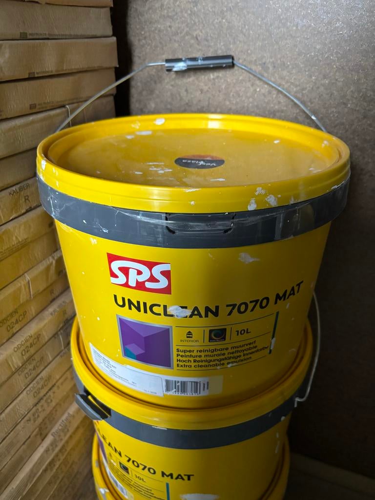 SPS UNICLEAN 7070 Ral9016 Verf - 10L Nieuwe volle pot, Wit, Nieuw, Ophalen of Verzenden, Verf