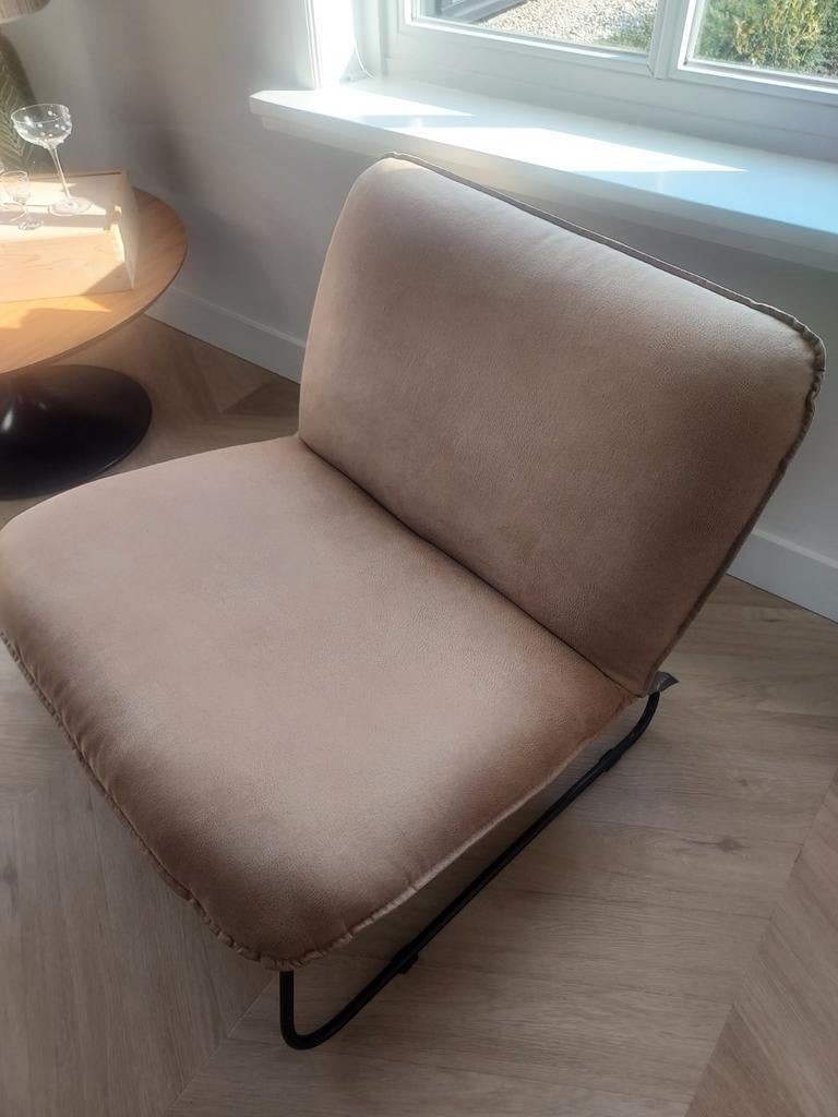 Fauteuil So True by Troubadour - Bruin Leer, Huis en Inrichting, Fauteuils, Gebruikt, Ophalen of Verzenden, 75 tot 100 cm, Leer
