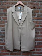 Fluresk nieuwe zandkleur gilet met stras steentjes maat 44, Beige, Maat 42/44 (L), Nieuw, Ophalen of Verzenden