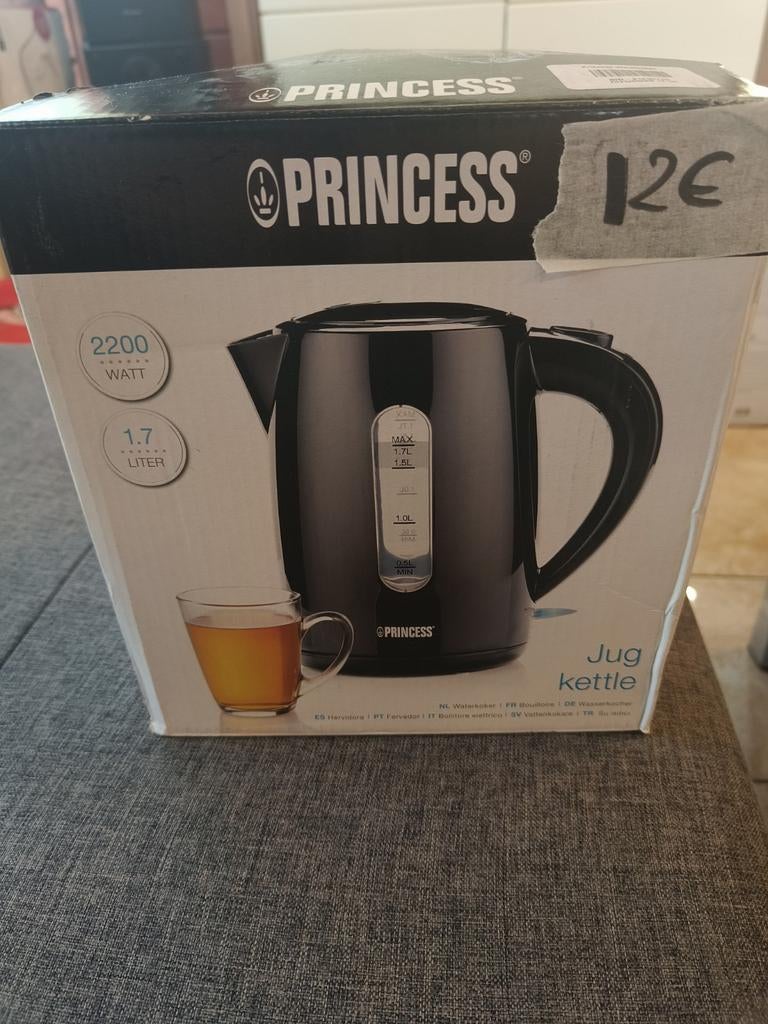 Princess 236017 Waterkoker zwart, Witgoed en Apparatuur, Waterkokers, 1 tot 2 liter, Nieuw, Ophalen of Verzenden, Draadloos