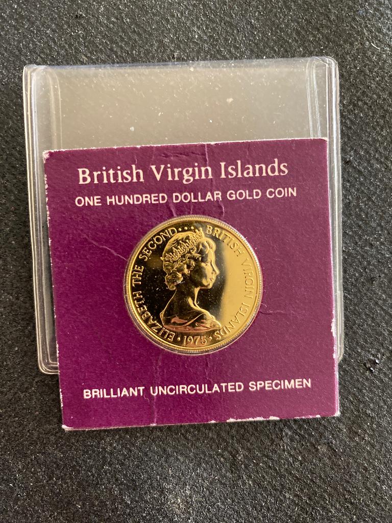 British  Virgin Islands 100 dollar goud, Postzegels en Munten, Edelmetalen en Baren, Ophalen of Verzenden, Goud