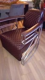 Prachtige Italiaanse kalfslederen fauteuils, Ophalen, Zo goed als nieuw, 50 tot 75 cm