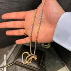 14 karaat gouden ketting rope massief schakel tricolour, Sieraden, Tassen en Uiterlijk, Kettingen, Ophalen of Verzenden, Zo goed als nieuw