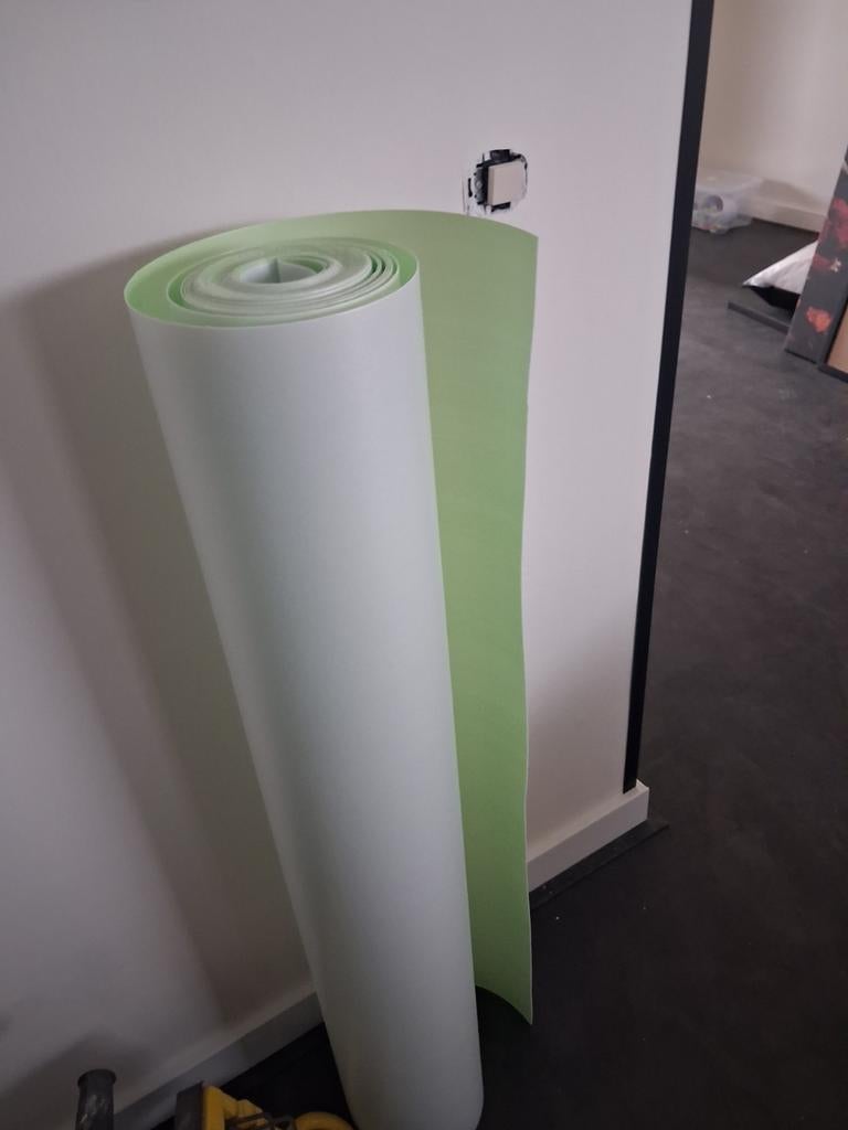 Rol ondervloer click pvc + 7 pvc platen antraciet, Ophalen, Nieuw, 5 tot 10 m², Folie
