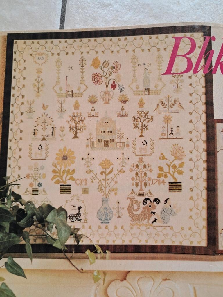 Borduurpatroon 'Jonas in de Walvis' merklap uit 1784, Ophalen of Verzenden, Patroon