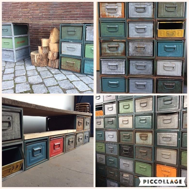 Modulaire KASTEN Ladekast Dressoir TV-kast eigen keuze SALE, Gebruikt, 100 tot 150 cm, Ophalen of Verzenden, Metaal