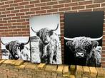 Canvas schotse hooglanders €10,/ p stuk, Ophalen, Zo goed als nieuw, Minder dan 50 cm, Schilderij