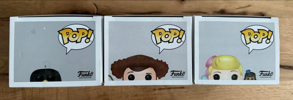 Funko Pop Toy Story Bundel - Woody, Bo Peep & Wheezy, Ophalen of Verzenden, Zo goed als nieuw