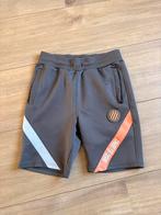 Malelions Sport Short Maat 164 - Grijs met Oranje/Wit, Kinderen en Baby's, Kinderkleding | Maat 164, Ophalen of Verzenden, Zo goed als nieuw