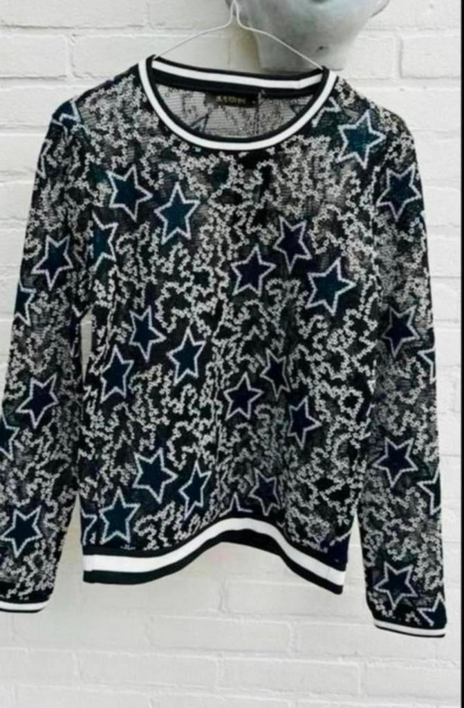 Nieuwe Supertrash trui XS met sterrenpatroon en kant, Kleding | Dames, Ophalen of Verzenden, Nieuw, Maat 34 (XS) of kleiner, Blauw